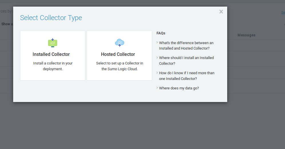 Choose a Hosted Collector