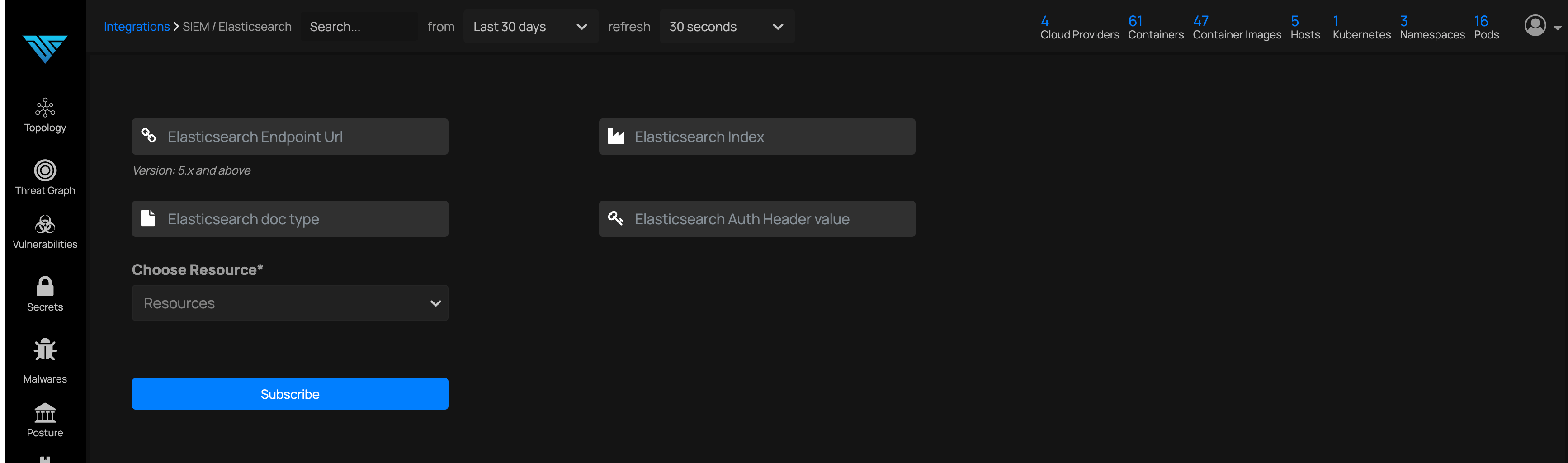 Elasticsearch Integration Page