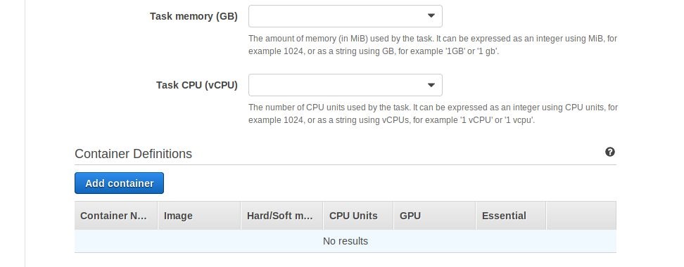 Update task definition and create agent container