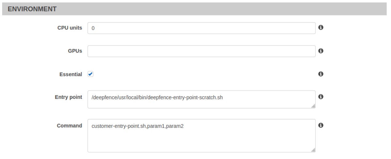 Invoking agent by changing the Entrypoint and Command field