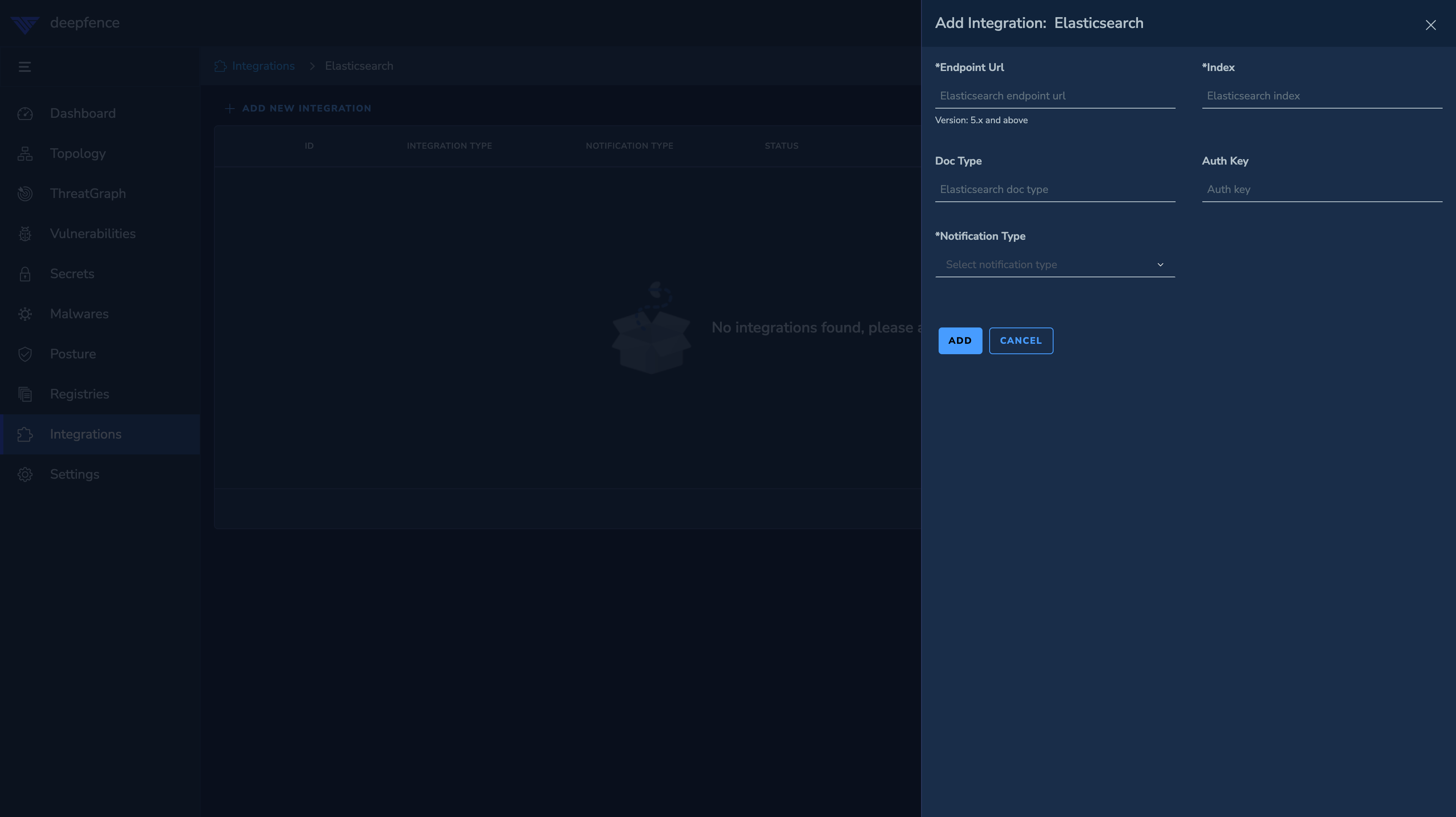 Elasticsearch Integration Page