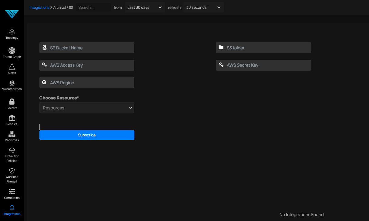 S3 Integration Page